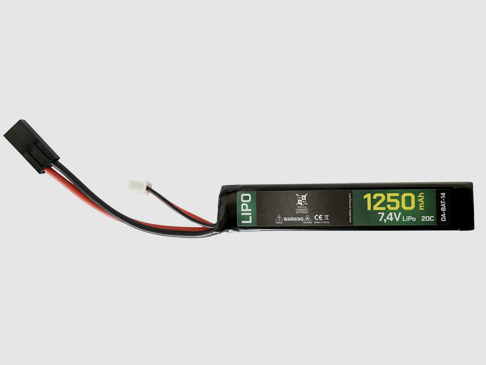 LiPo 7.4V / 1250mAh 20C Mini Tamiya (Stock Type) | Delta Armory