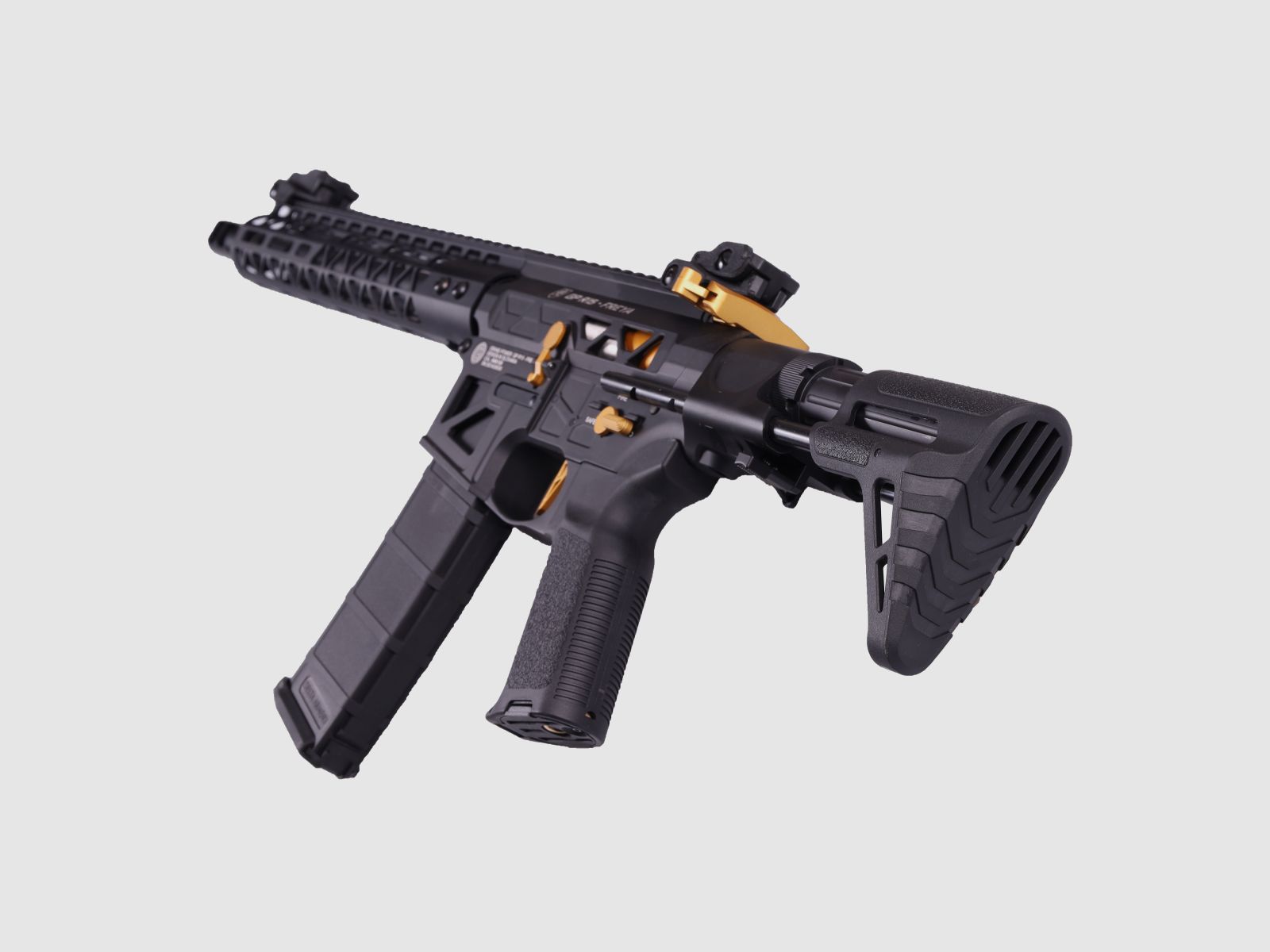 GP R15 FREYA ALPHA Full Skeleton PDW 13" gen.2 M-LOK Czarny/Złoty S-AEG Wolne od 18 lat -F- | Delta Armory