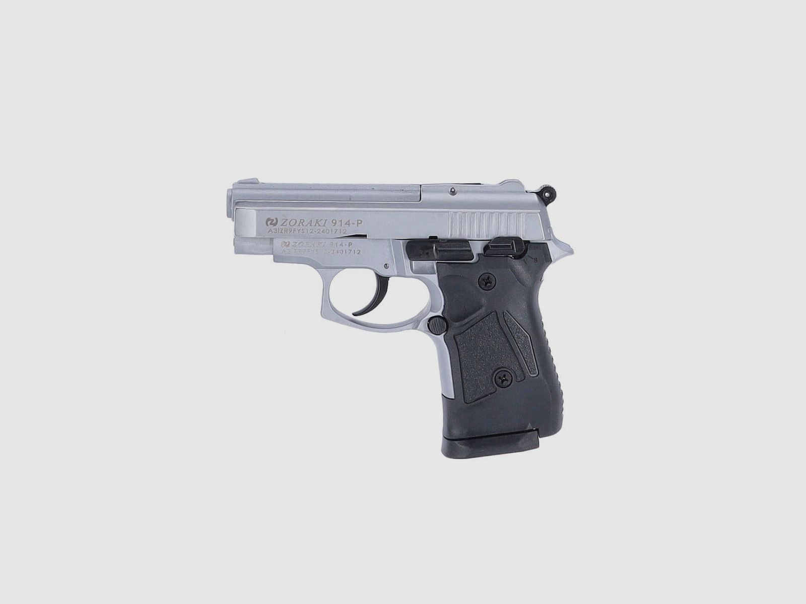 Zoraki 914-P blank pistol 9 mm P.A.K. matte chrome