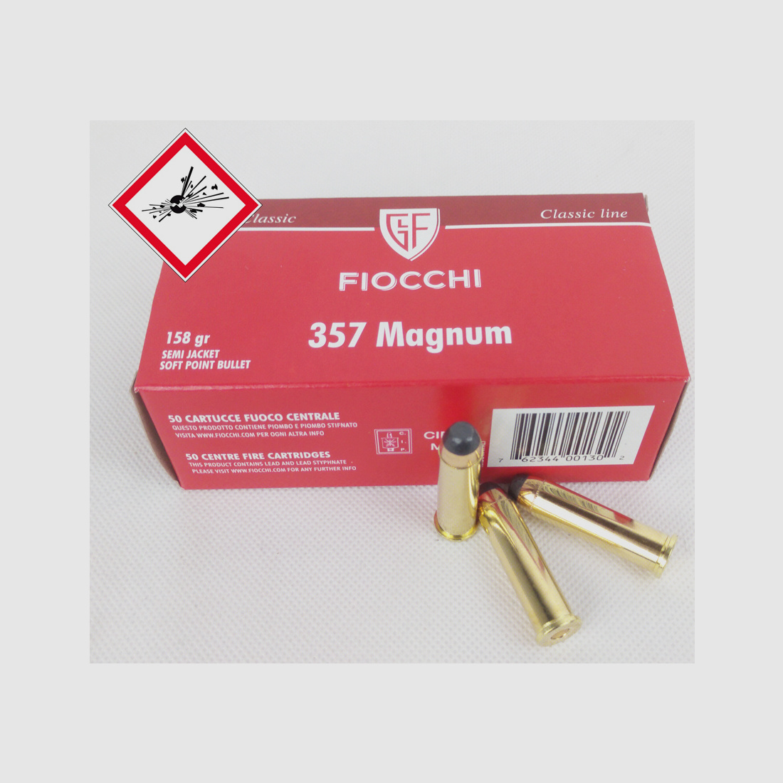 Cartouches de revolver Fiocchi .357 Magnum TM SJSP 158 grs
