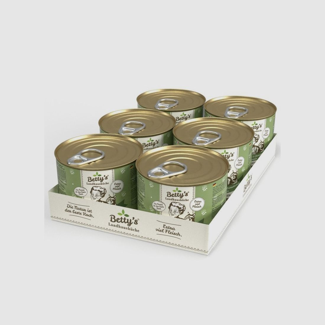 Betty's Landhausküche Katzenfutter Huhn & Kalb 6x 200g