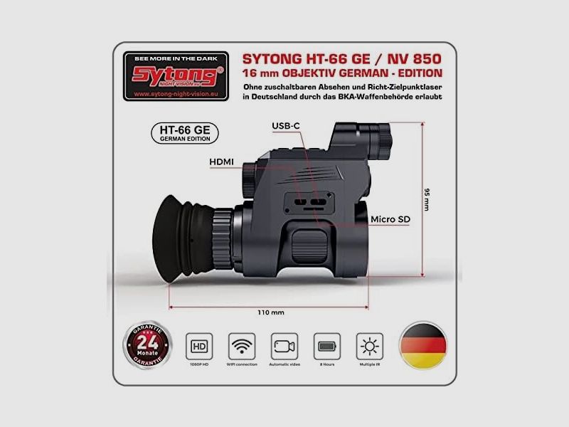 Sytong HT-66 (NV 850) German Edition – Complete set with 3 batteries & charger!