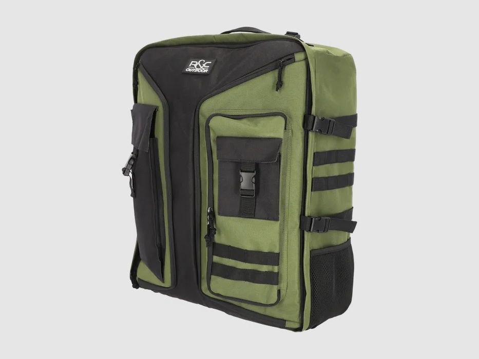 Multifunktions-Rucksack / Armbrust - Transporttasche - ca. 80 Liter - Oliv/Schwarz