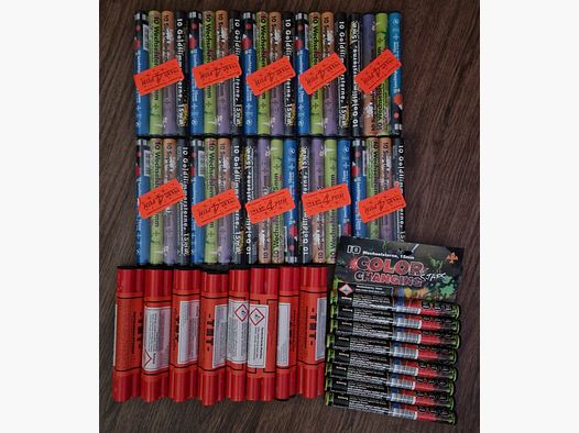 Verschiedene ABA Leuchtsterne Signalsterne für Silvester Schreckschuss Pyro 15mm