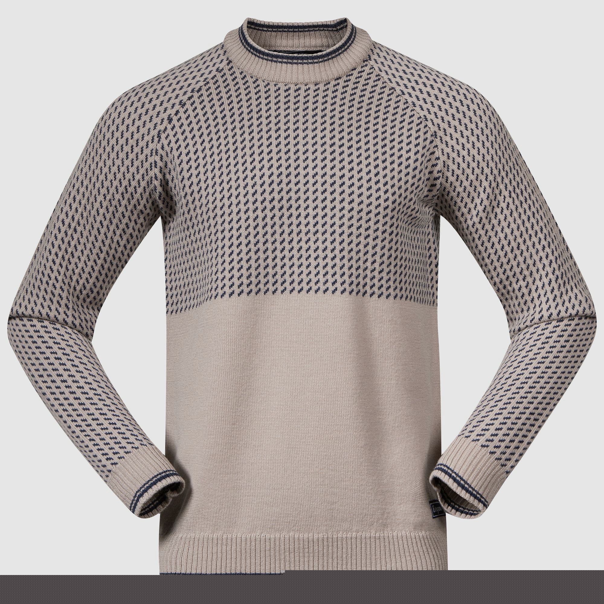 Bergans Alvdal Suéter de Lana para Hombre Sandstone/Navy Blue M