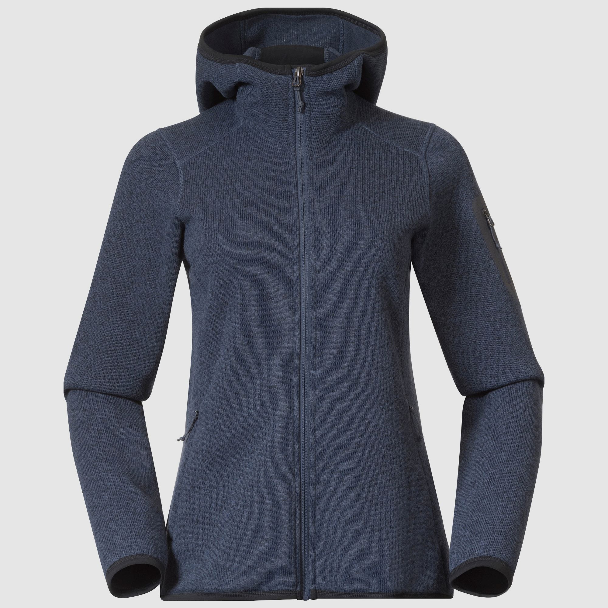 Bergans Kamphaug Knitted Hoodie Women Granite Blue S
