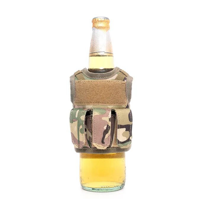 Mini giubbotto tattico con tasche frontali per bottiglia di birra / bottiglia di vino / thermos - MultiCam