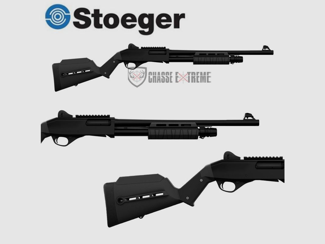 Fusil STOEGER P3000 TAC Visée Ghost Ring Canon Rayé 61cm Cal 12/76