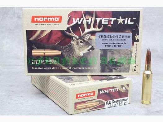 Norma Whitetail 6,5 Creedmoor 140gr. 9,1g 20 pièces Prix dégressifs