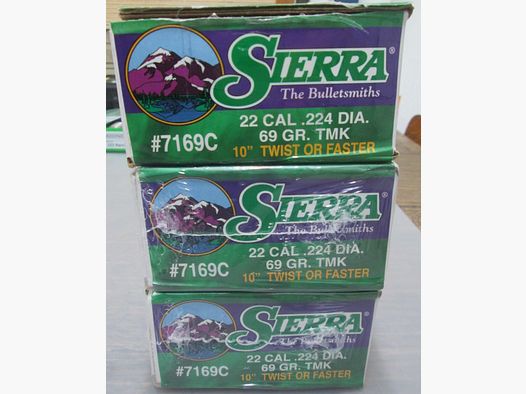 Sierra SIERRA Matchking 22CAL .224 DIA 69 Grain TMK 1300 pcs. 1 lot