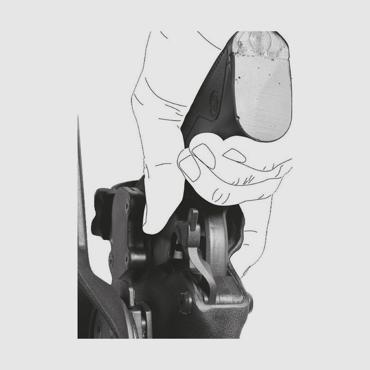 Polymerholster “RESCUE” mit Sicherung Glock 17/18/19/19X/22/25/31/32/37/38/45 Rechtshänder