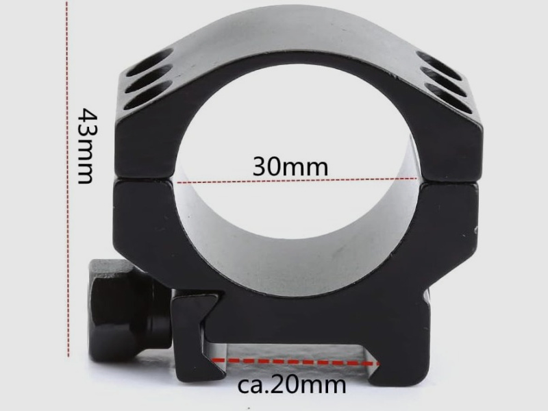 Anelli di montaggio Heavy Duty, anelli di montaggio ZF per guida da 20 mm con anelli da 30 mm, per caccia, tiro sportivo