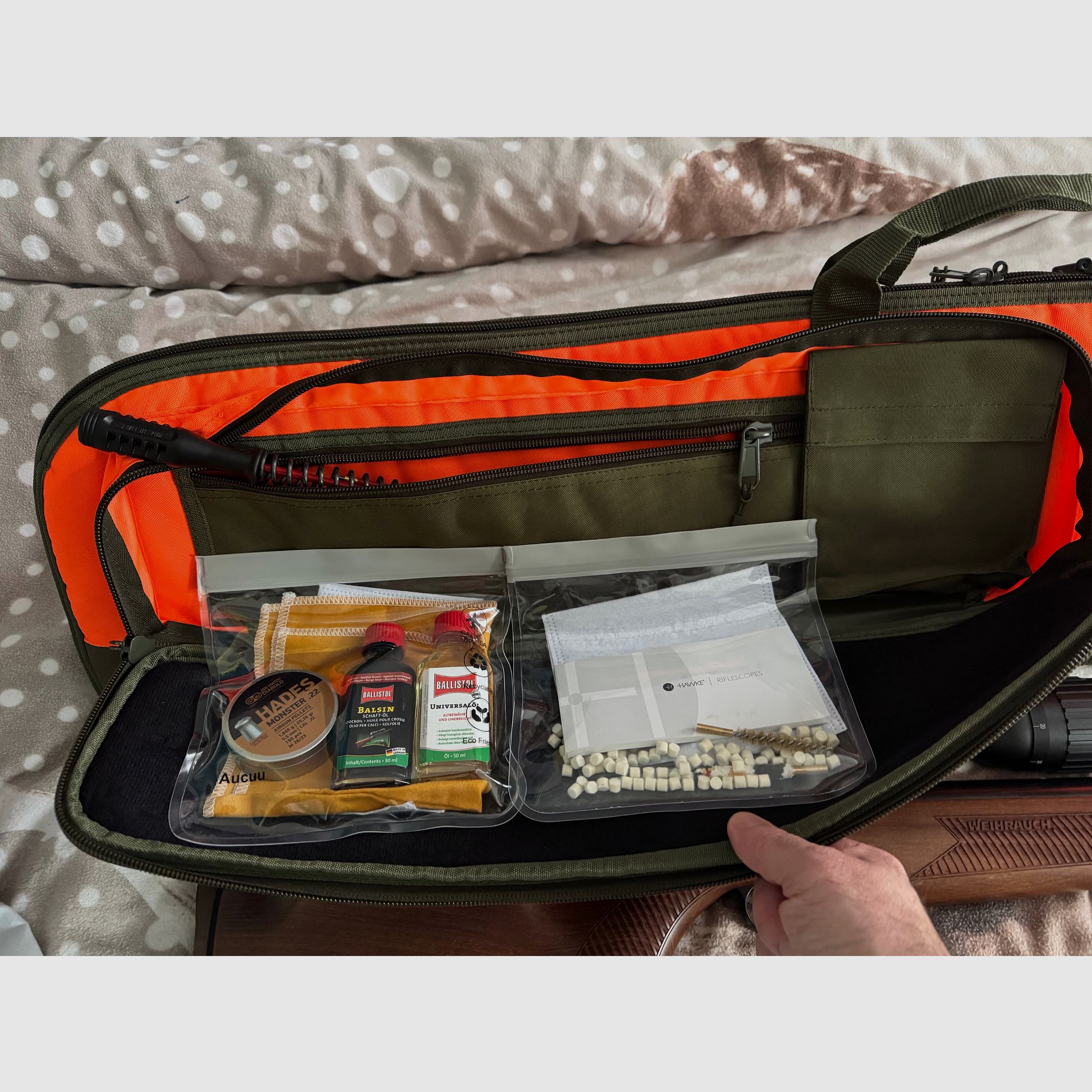 Weihrauch HW 97 Kaliber 5,5 5.5 HAWKE Zielfernrohr Futteral Zubehör