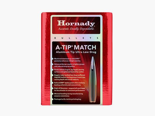 Hornady A-TIP Match Kogels 1 Verpakking .416 met 500 grs (25 stuks à €2,276*)