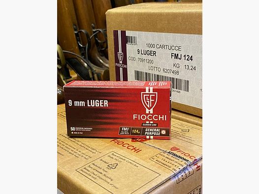 Fiocchi 9mmLuger 124grs FMJ - 313€ per 1000 Schuss!