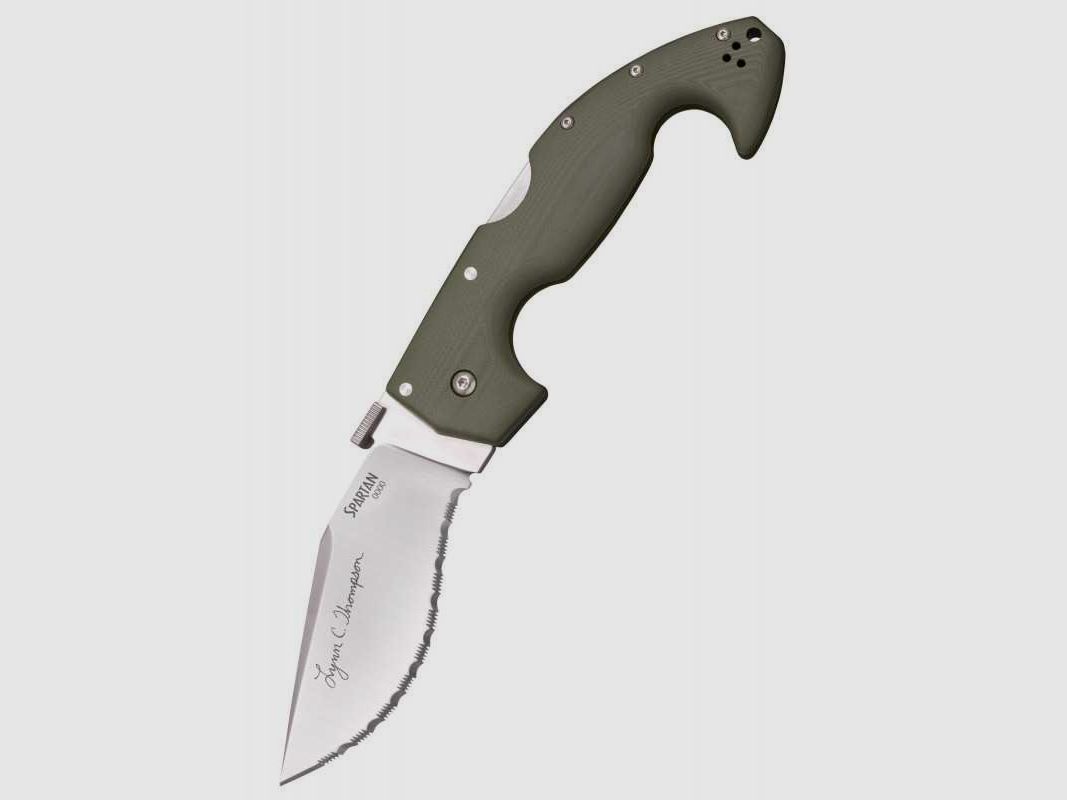 Cold Steel Lynn Thompson Signature Spartan Taschenmesser, S35VN Stahl, Wellenschliff
