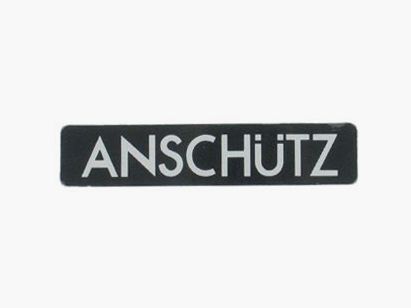 001963, ANSCHÜTZ, Aufkleber "ANSCHÜTZ" Schwarz/silber, 7,1 cm x 1,5 cm, NEU