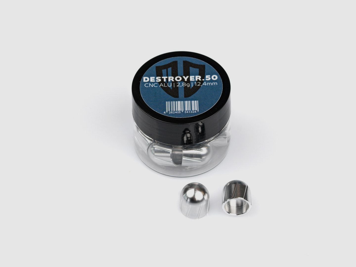 12x DESTROYER.50 | CNC ALU | 2,8g | 12,4mm | drie kleuren | voor HDR50