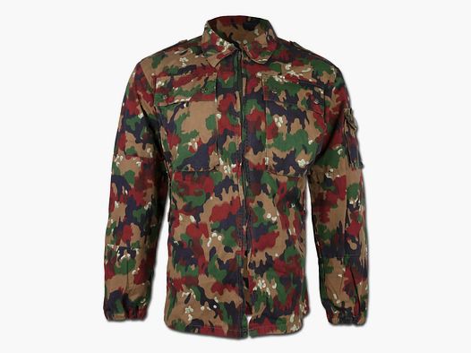 Ejército suizo chaqueta de campo original suiza M83 camuflaje alpino usada - 52 hombres
