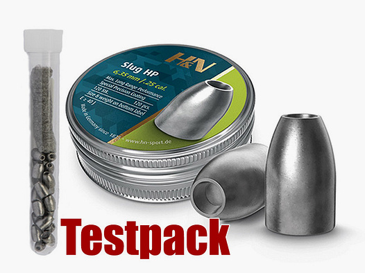 Testpack - H&N Slug HP Diabolo, Hohlspitz, glatt, 1,81 g, 28 gr, Kaliber 6,34 mm, 20 StĂĽck