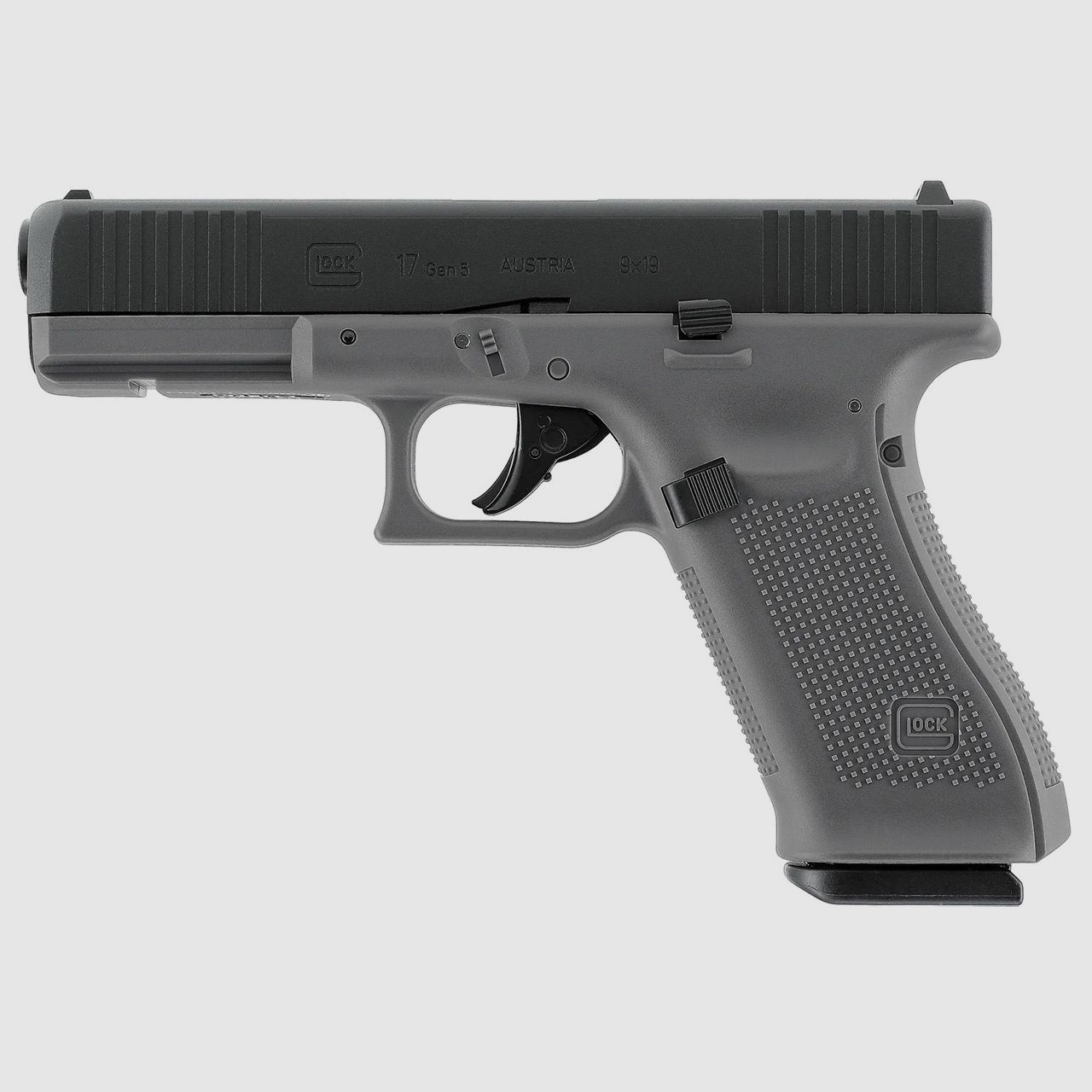 CO2 Softair Pistole Glock 17 Gen5 Tungsten Gray Blow Back Metallschlitten Kaliber 6 mm BB (P18)