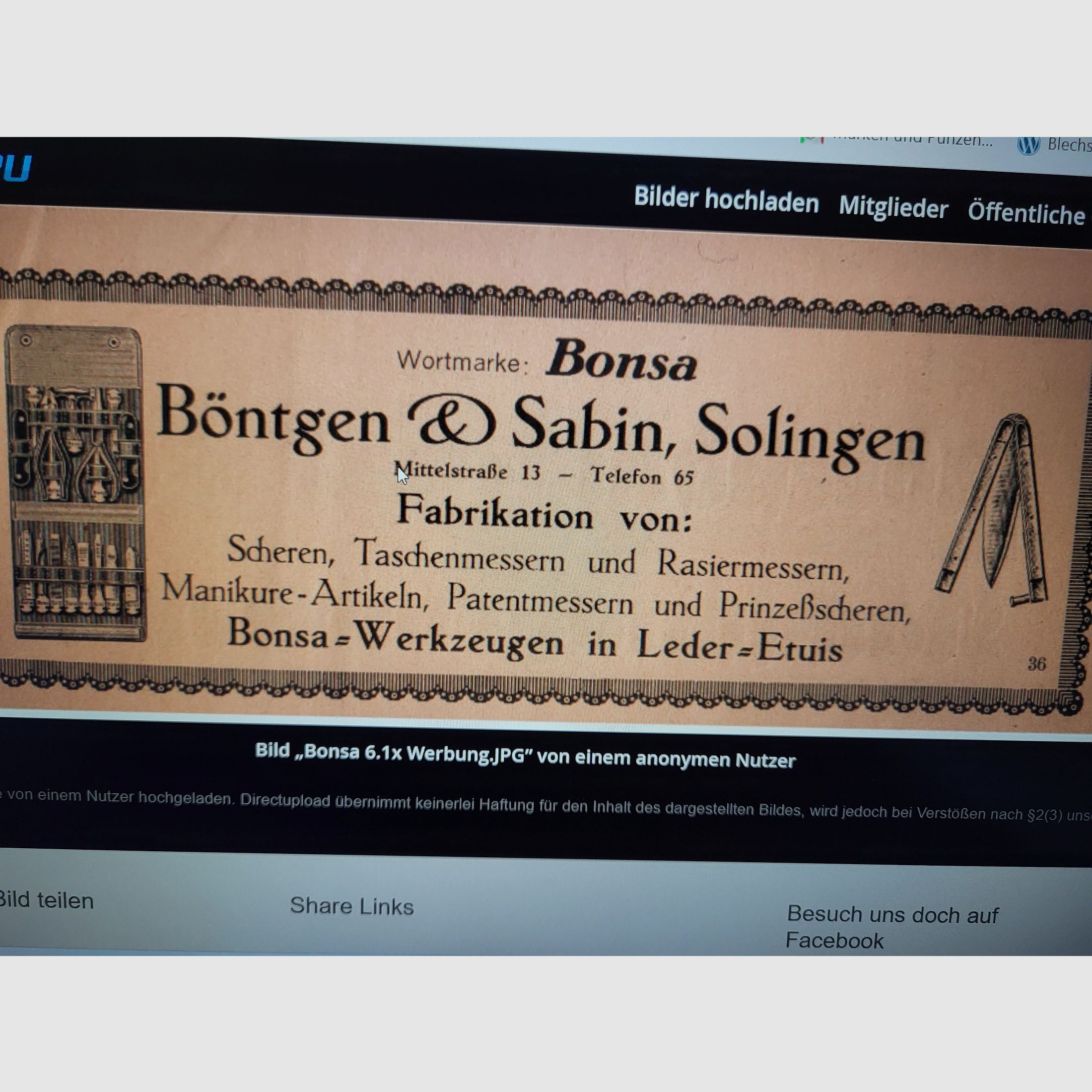 Antike Bonsa Böntgen & Sabin Solingen Taschenmesser - 1890er Jahre - Horn Griff