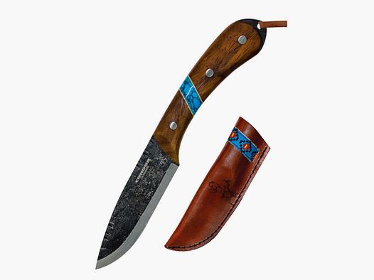 Nóż outdoorowy Blue River z rękojeścią z drewna orzechowego