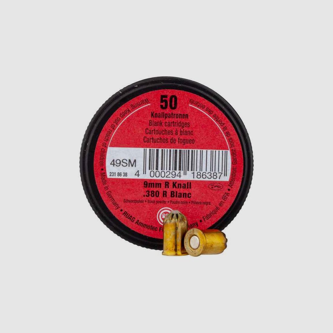 GECO REVOLVER CARTRIDGES 9MM R.K. / 380 R. - 50 ROUNDS