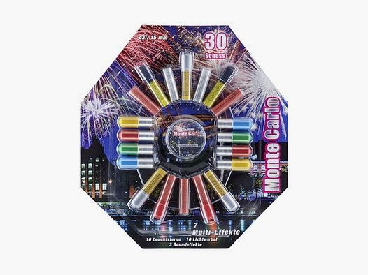 ENSEMBLE DE MUNITIONS SIGNAL "MONTE CARLO" - 30-Pièces - 15 MM