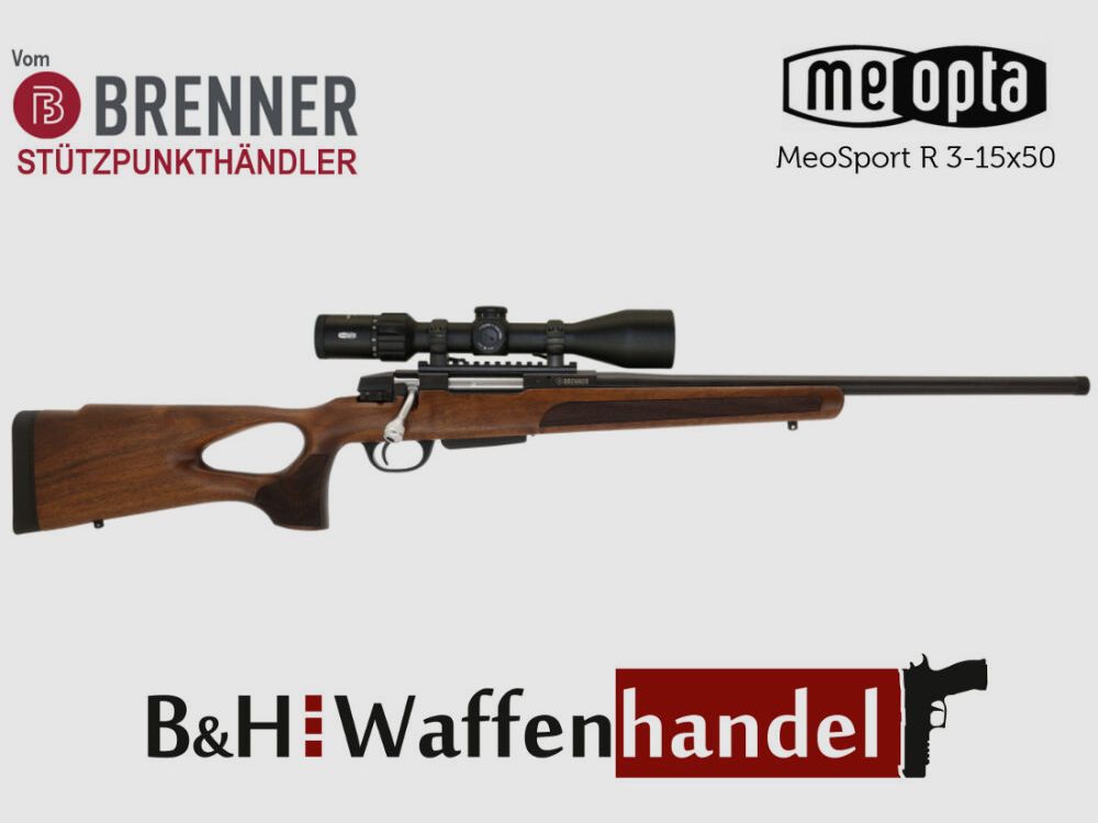 Brenner Komplettpaket:	 Brenner BR20 Lochschaft mit Meopta MeoSport 3-15x50 (Parallaxe Verstellung)
