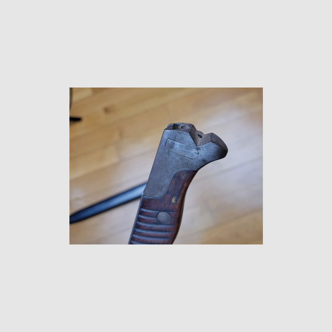 Rare bayonet "V notch" 98/05 – Rare V-shaped pommel – 1st hybrid type from 1915 by R. STOCK – Weimar transformed from 1920 – Police of Arnsberg – TOP!, image 1 of 17