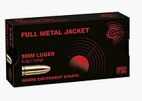Geco 9 mm Luger full metal jacket 8.0g/124grs.
