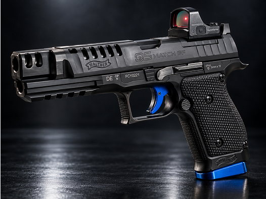 Walther Q5 Match Steel Frame 9mm | Vector Optics Red Dot | Zubehörpaket