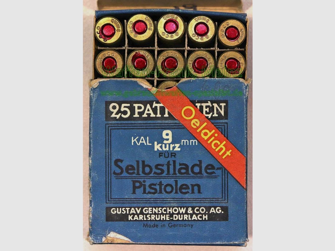 Geco - Fürth Pistolenpatronen 9 mm/kurz/9x17/.380 ACP