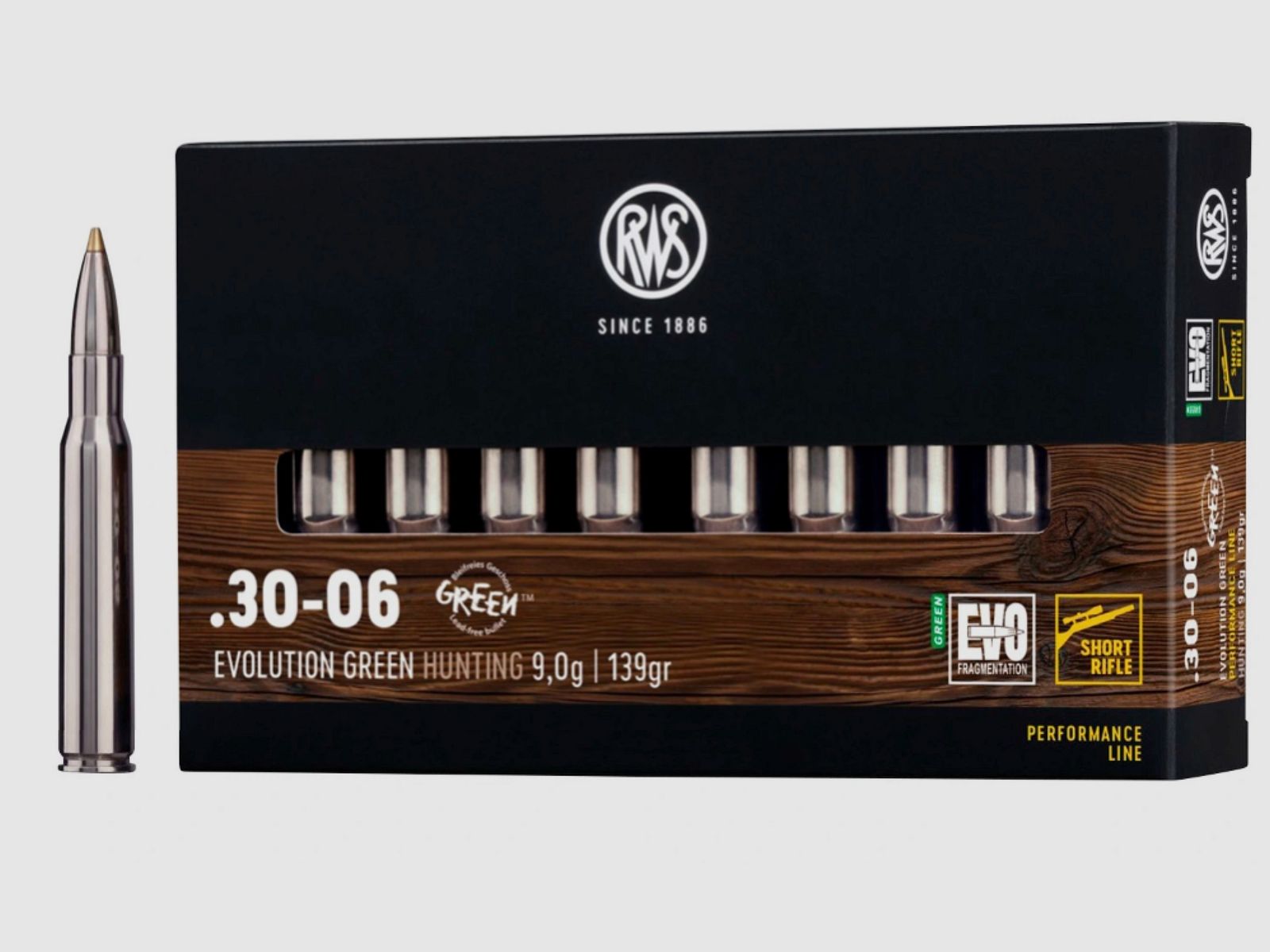 RWS 2411785 .30-06 Spr. Evo Green Short Rifle 9,0g 139grs. Büchsenmunition Bleifrei