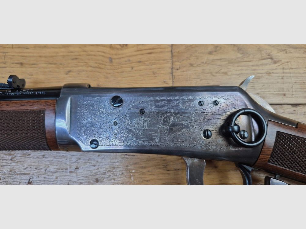 Zeer mooie Winchester herdenkingswapen "Sheriff Bat Masterson" – Saddle Rifle model 1894 – Vuurwapen uit 1979 – Slechts 8.000 exemplaren – Kal. 30-30 Win – ZELDZAAM Originele doos in BE+ – Vuurwapen in bijna nieuwe staat – TBE+++, afbeelding 30 van 36