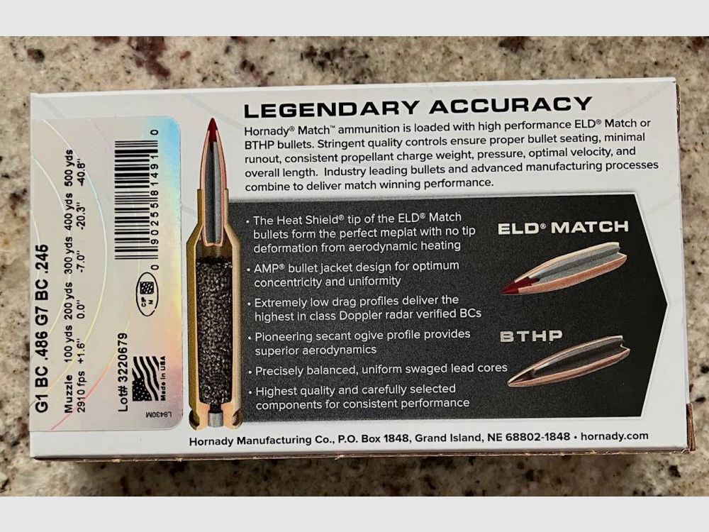 Hornady 6,5 Creedmoor 120gr, 300 Schuss