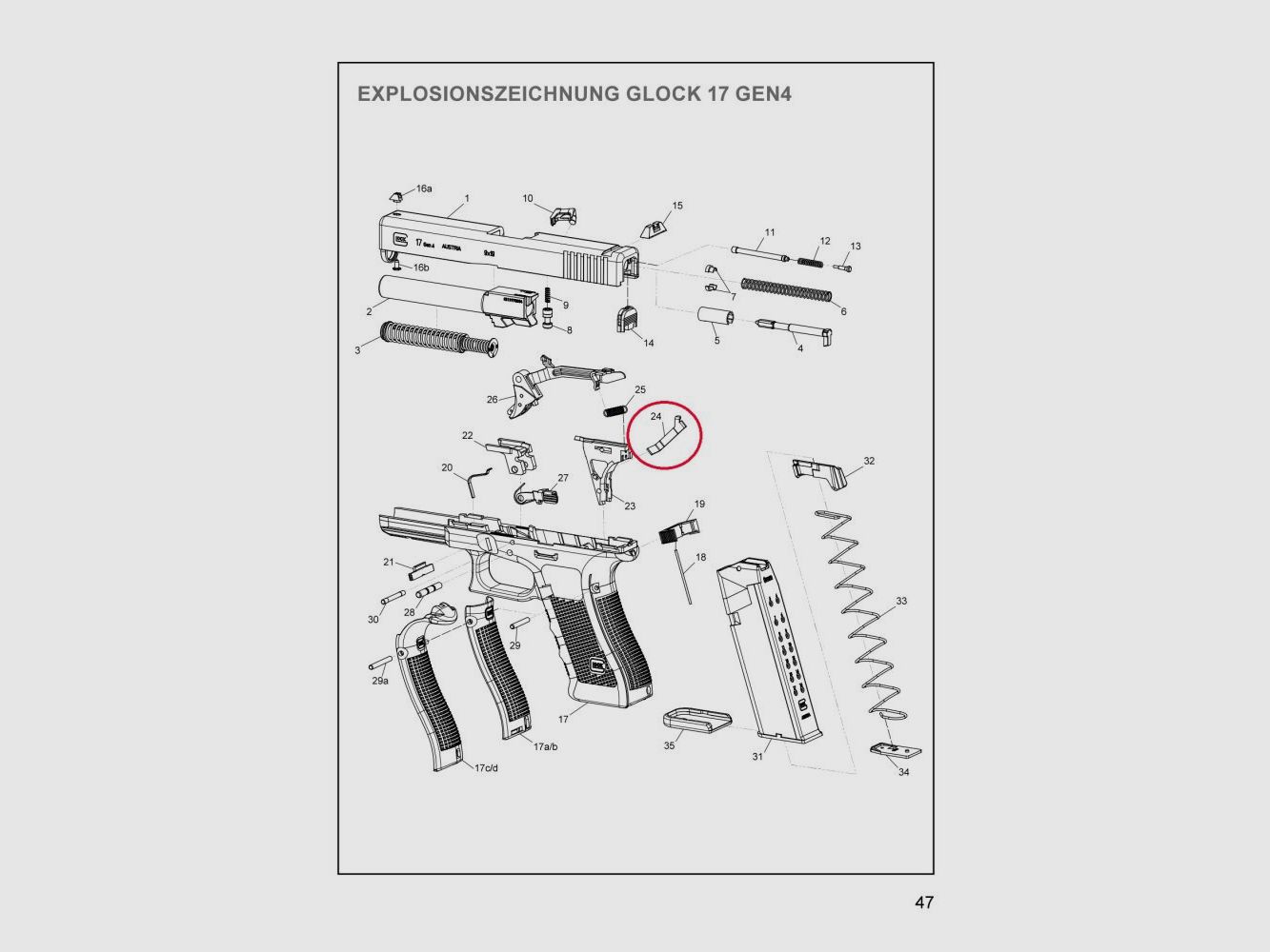 Glock recoil spring Glock 17 Gen 4 #24