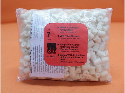 VFG. VFG limpiador de cañón 7,0mm (66834) 500 pcs. fieltro especial absorbente