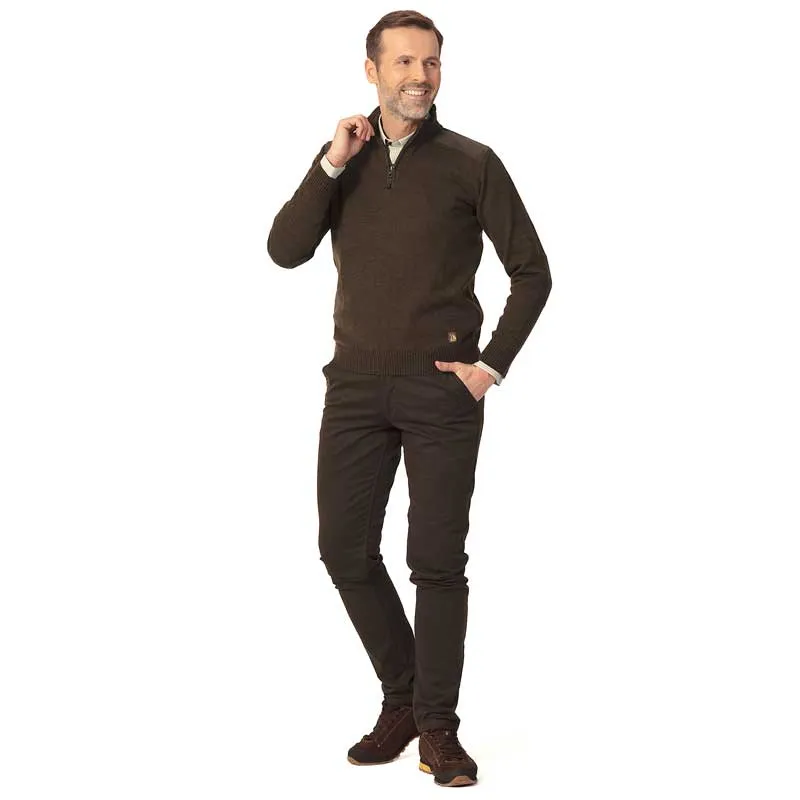 TAGART – Men's wool hunting sweater with stand-up collar THORN 2 – brown, image 2 of 3