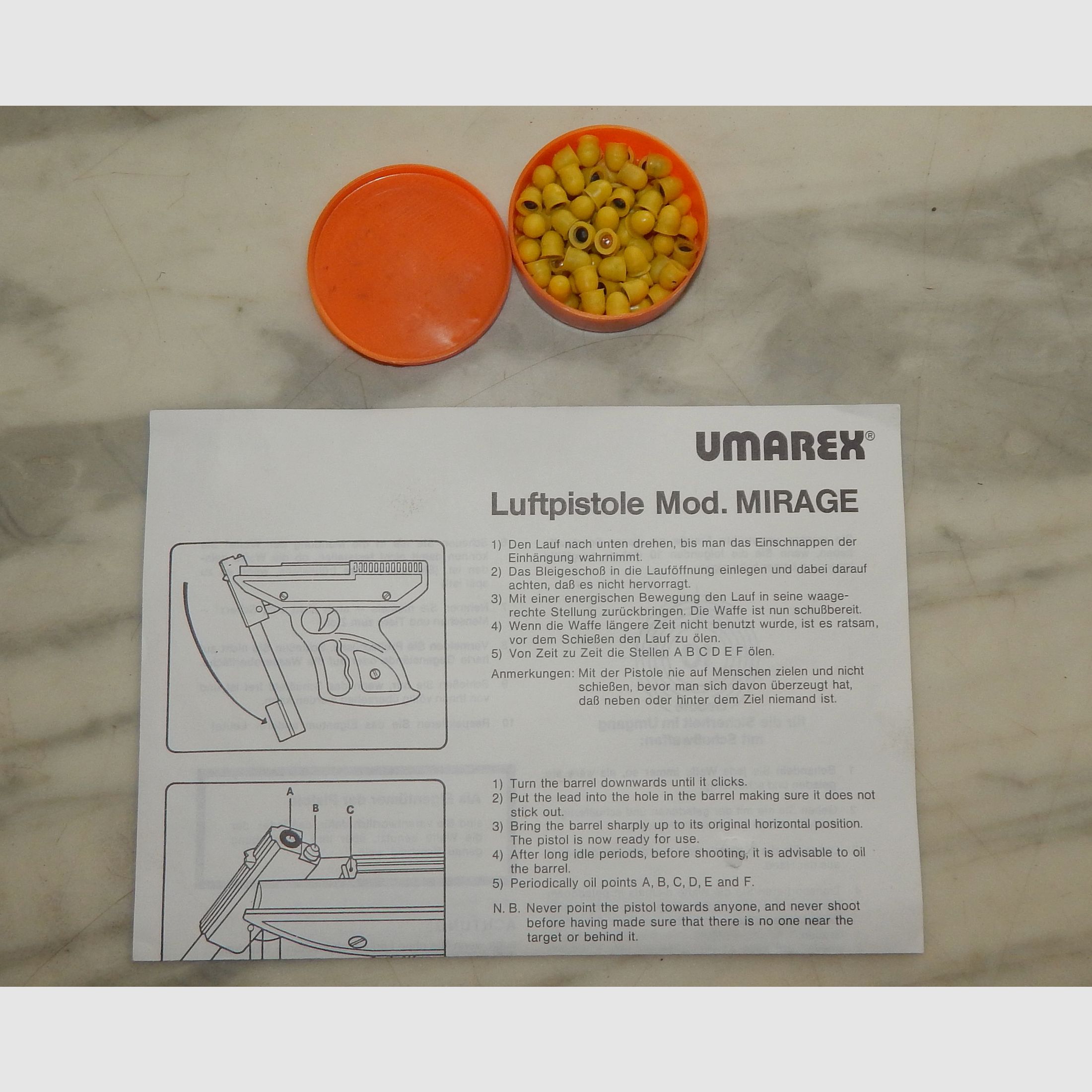Umarex Mirage luchtpistool / speelgoedpistool / vintage