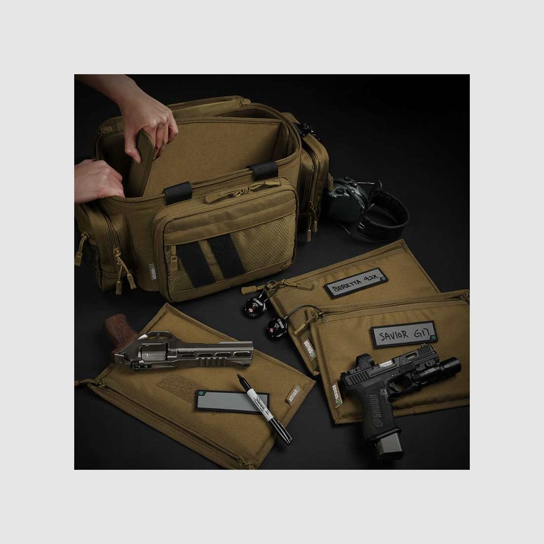 Savior - Torba Pistol Range Bag Specialist w kolorze Tan - TAN - RA-3GUN-WS-TN, zdjęcie 2 z 4