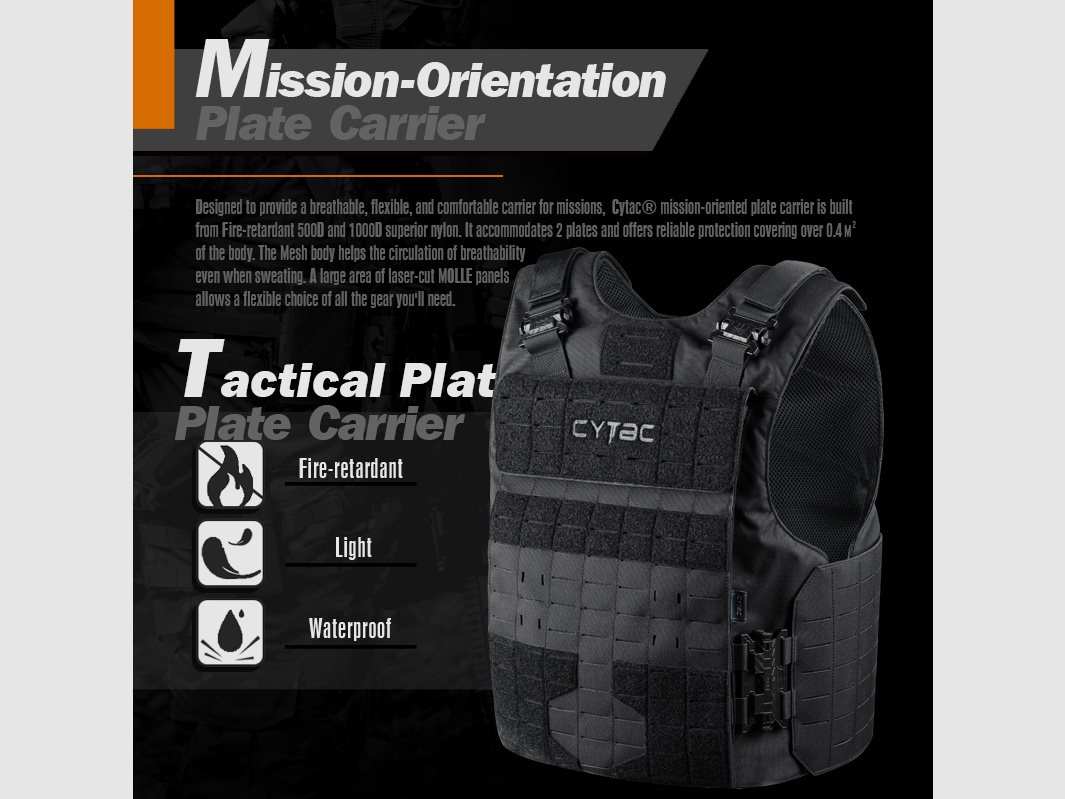Plate carrier with 2 stand-alone steel plates protection class VPAM 7 (.308 Win.), only 8 KG
