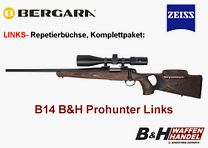 Bergara B14 B&H Prohunter LINKS Lochschaft inkl. Zeiss 3-12x56 fertig montiert / Optional: Brenner Schalldämpfer