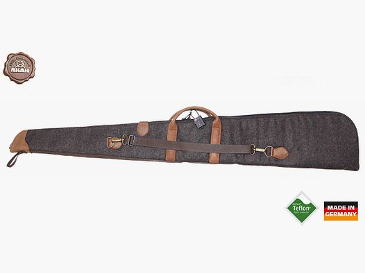 Étui à fusil AKAH en loden/cuir d'élan