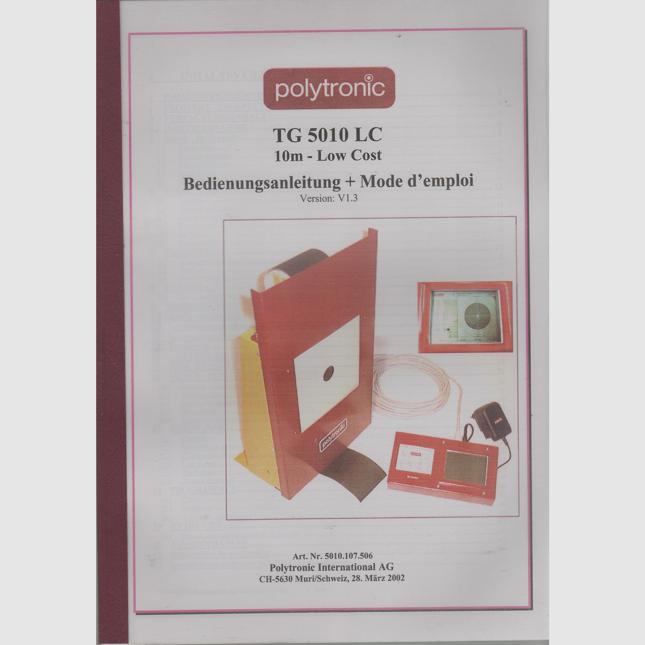 Trainingsanlage für Luftgewehr und Luftpistole TG 5010 LC POLYTRONIC (Höhenverstellbar)