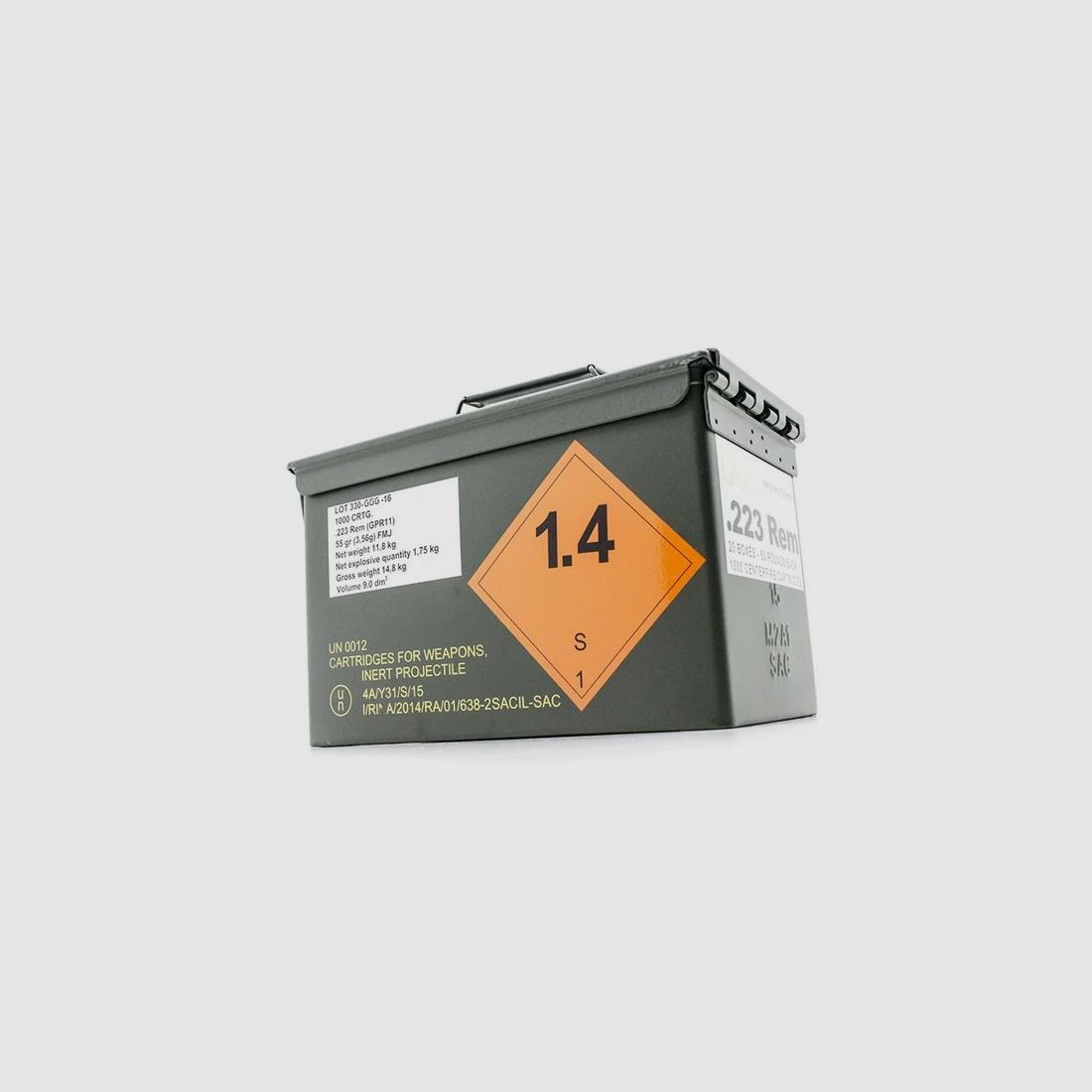 GGG .223 Rem 55gr. FMJ – 1.000 cartouches boîte NATO