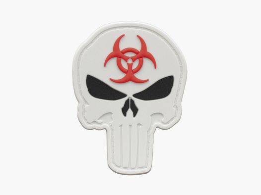 Biohazard Punisher Skull Patch Weiß