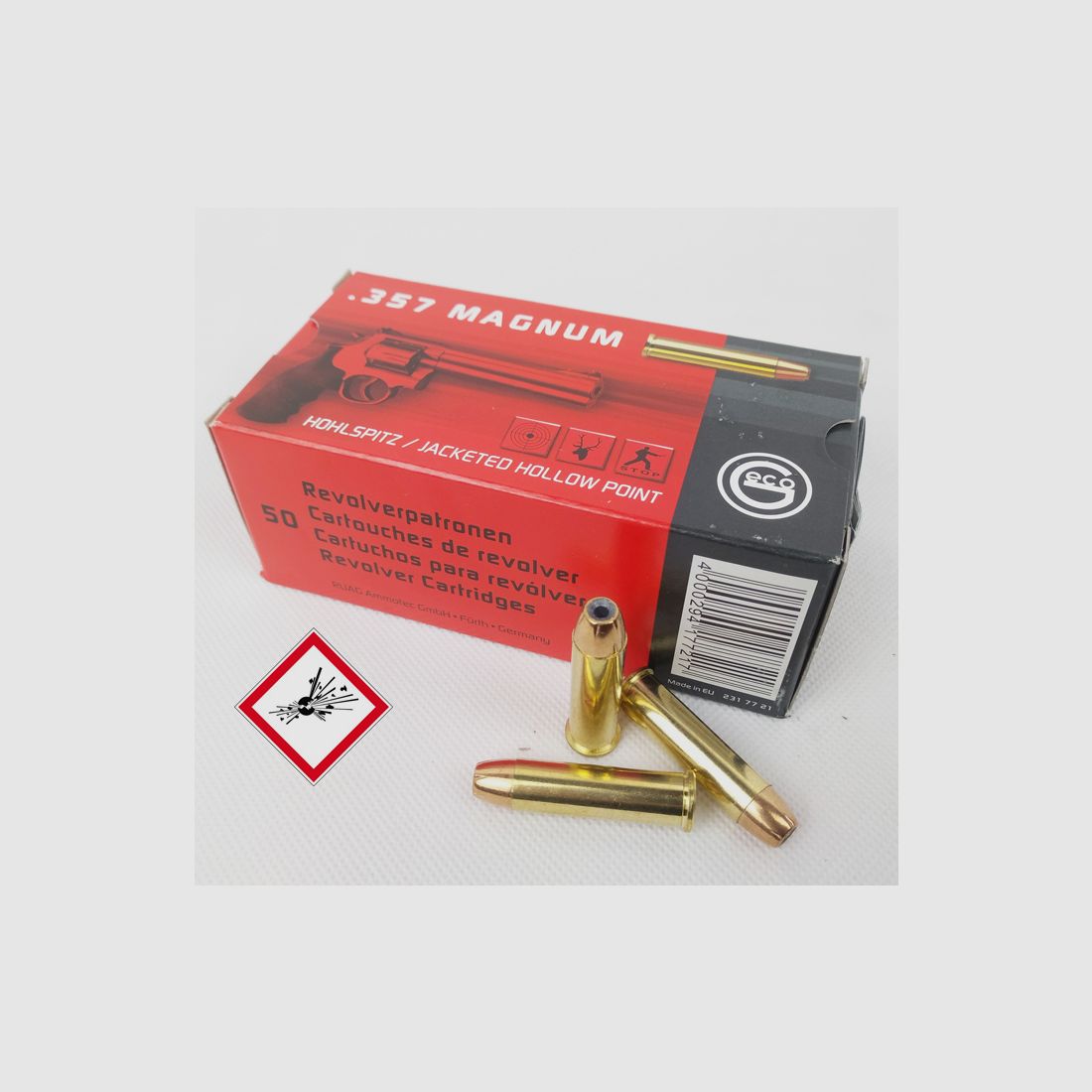Geco revolver cartridge .357 Mag HP 158grs