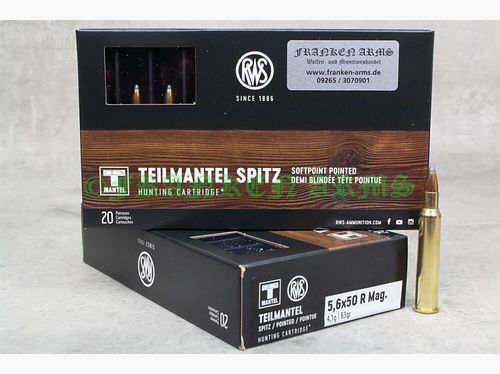 RWS Teilmantel 5,6x50R Magnum 63gr. 4,1g 20 pièces Prix dégressifs